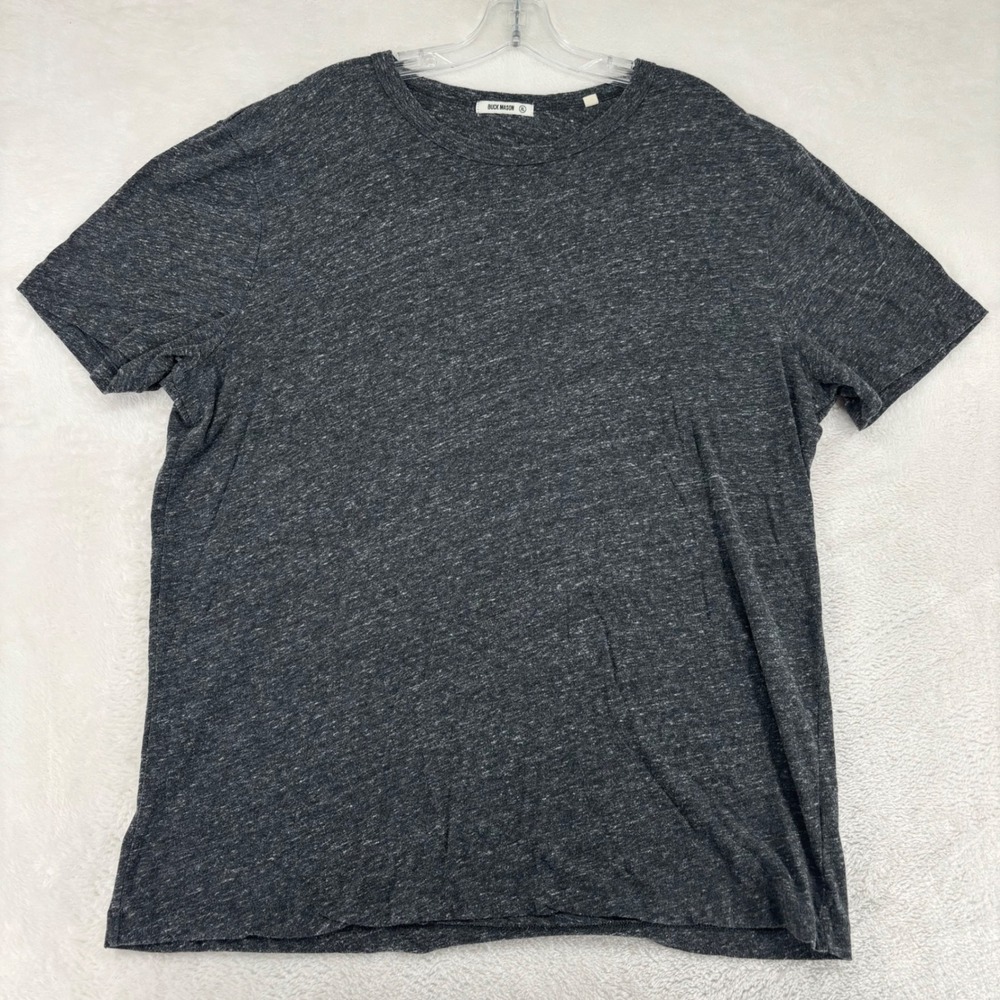 Buck Mason Men XL Tri-Blend Slub Jersey Crew Neck T-Shirt Charcoal Gray RN146050
